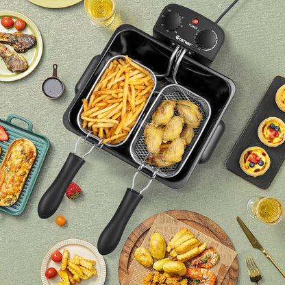Electric Deep Fryer 5.3QT/21-Cup Stainless Steel 1700W with Triple Basket Air Fryers at Gallery Canada