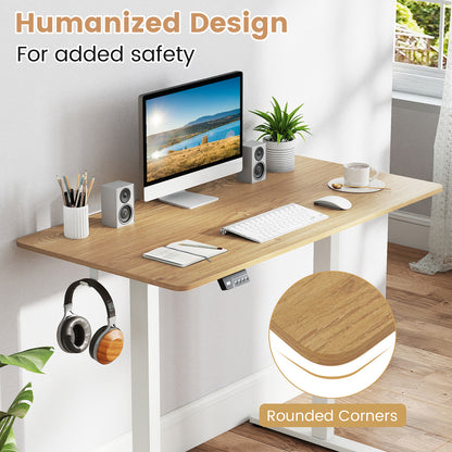 Electric Standing Desk with LED Display and 2 Memory Height Settings-NA, Natural Standing Desks at Gallery Canada