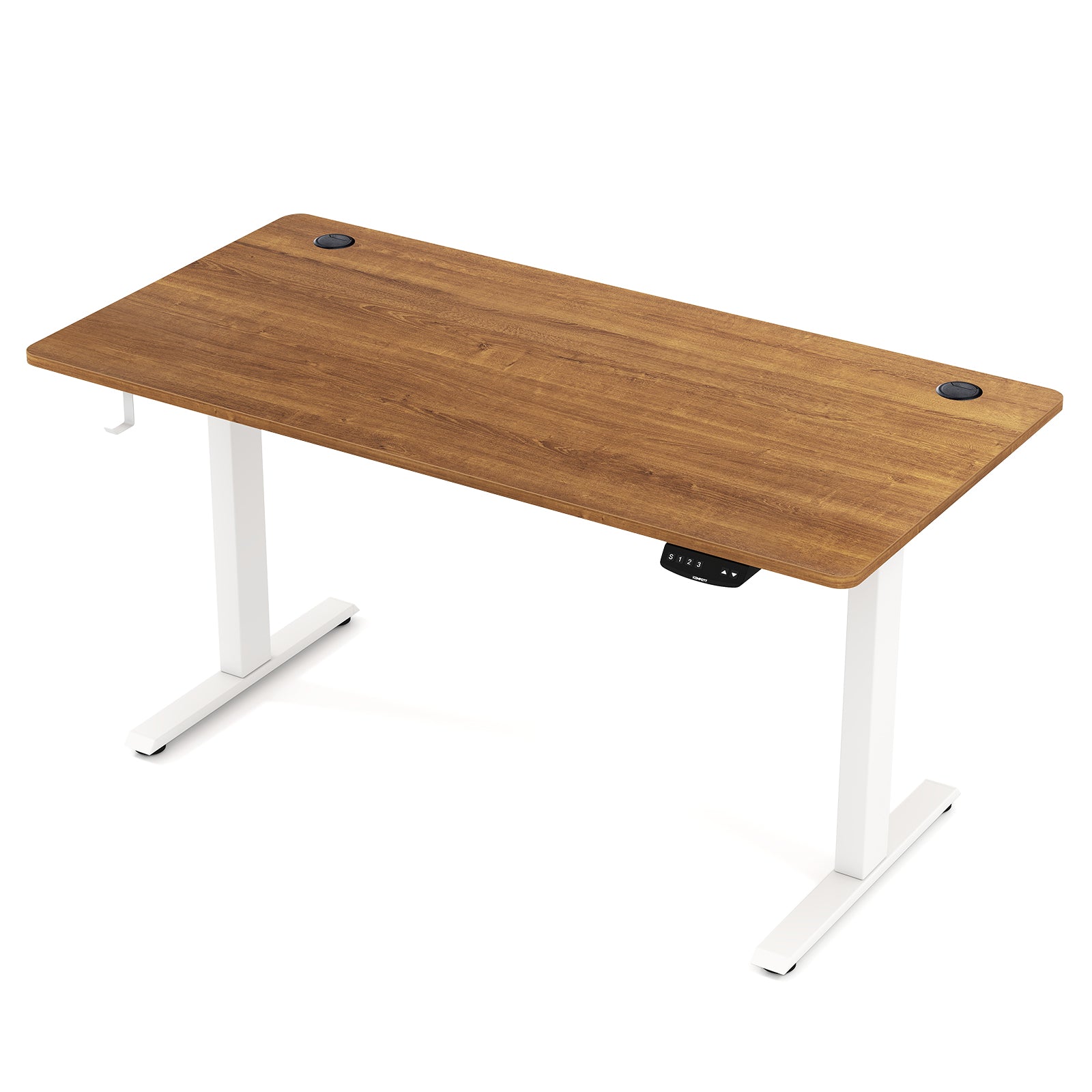 Electric Standing Desk, Height Adjustable, 3 Memory Heights, Walnut Standing Desks Walnut at Gallery Canada