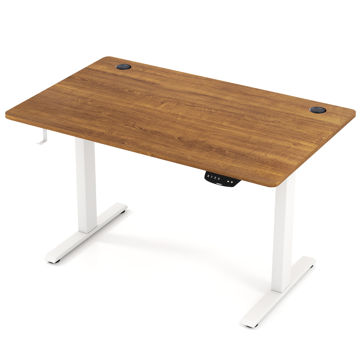 Electric Standing Desk, Adjustable Height, 3 Memory, Walnut Standing Desks at Gallery Canada