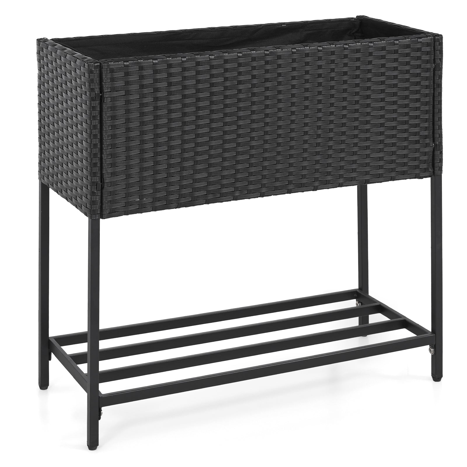 Elevated Garden Planter, Rattan Finish Bottom Shelf Raised Garden Beds Options at Gallery Canada