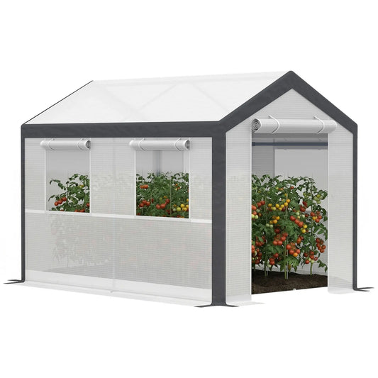 6.6' x 10' x 7' Heavy Duty Walk-In Greenhouse, Plant Growing Tent, White Walk In Greenhouses White, Grey at Gallery Canada