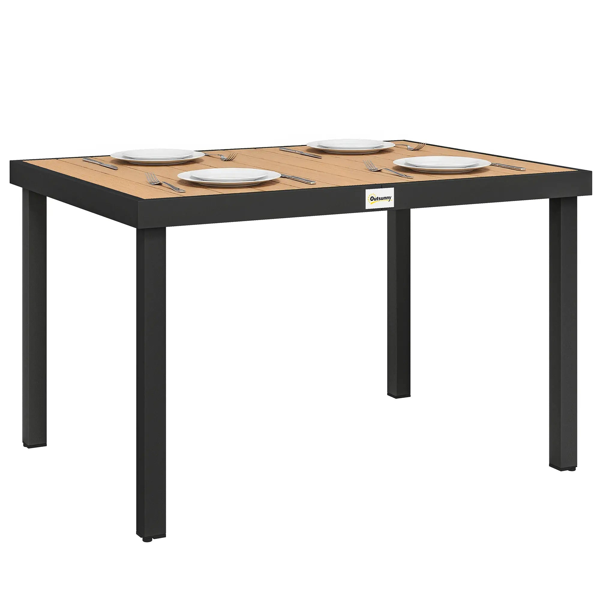 Aluminum Outdoor Dining Table for 6, 47.2