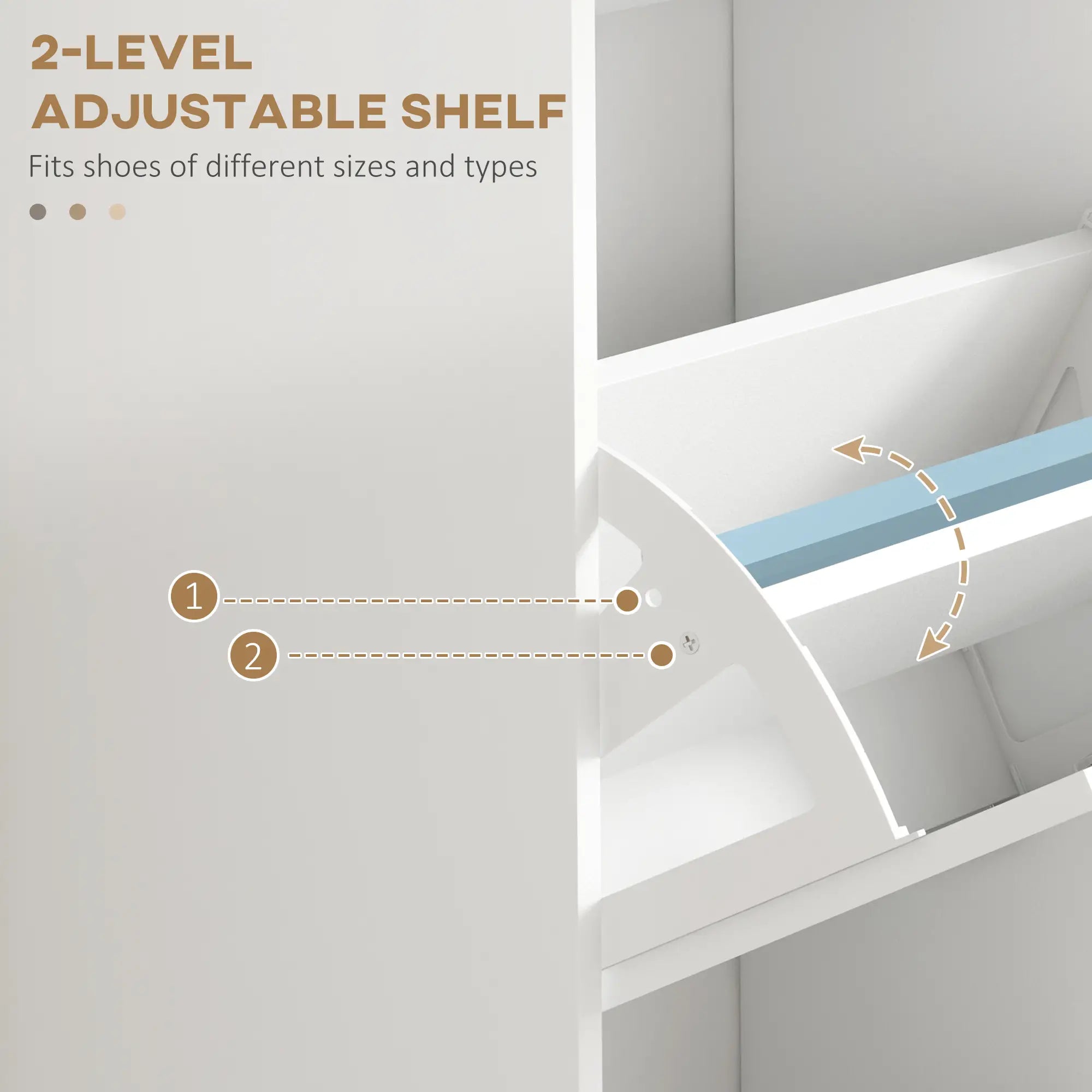 Slim Shoe Cabinet, 3 Flip Drawers, Adjustable Shelves, 15 Pairs, White Shoe Storage Cabinets & Racks at Gallery Canada