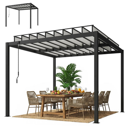 9.5 X 10 Ft Aluminum Louvered Pergola With Clear PC Roof, Clear Pergolas Clear, Dark Grey at Gallery Canada