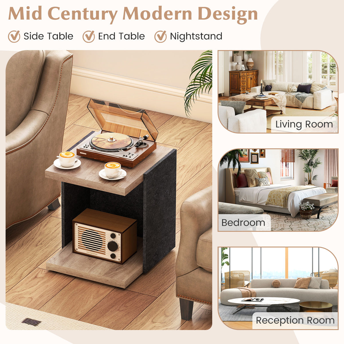 2-Tier End Table With Open Storage Shelf, Oak End & Side Tables at Gallery Canada
