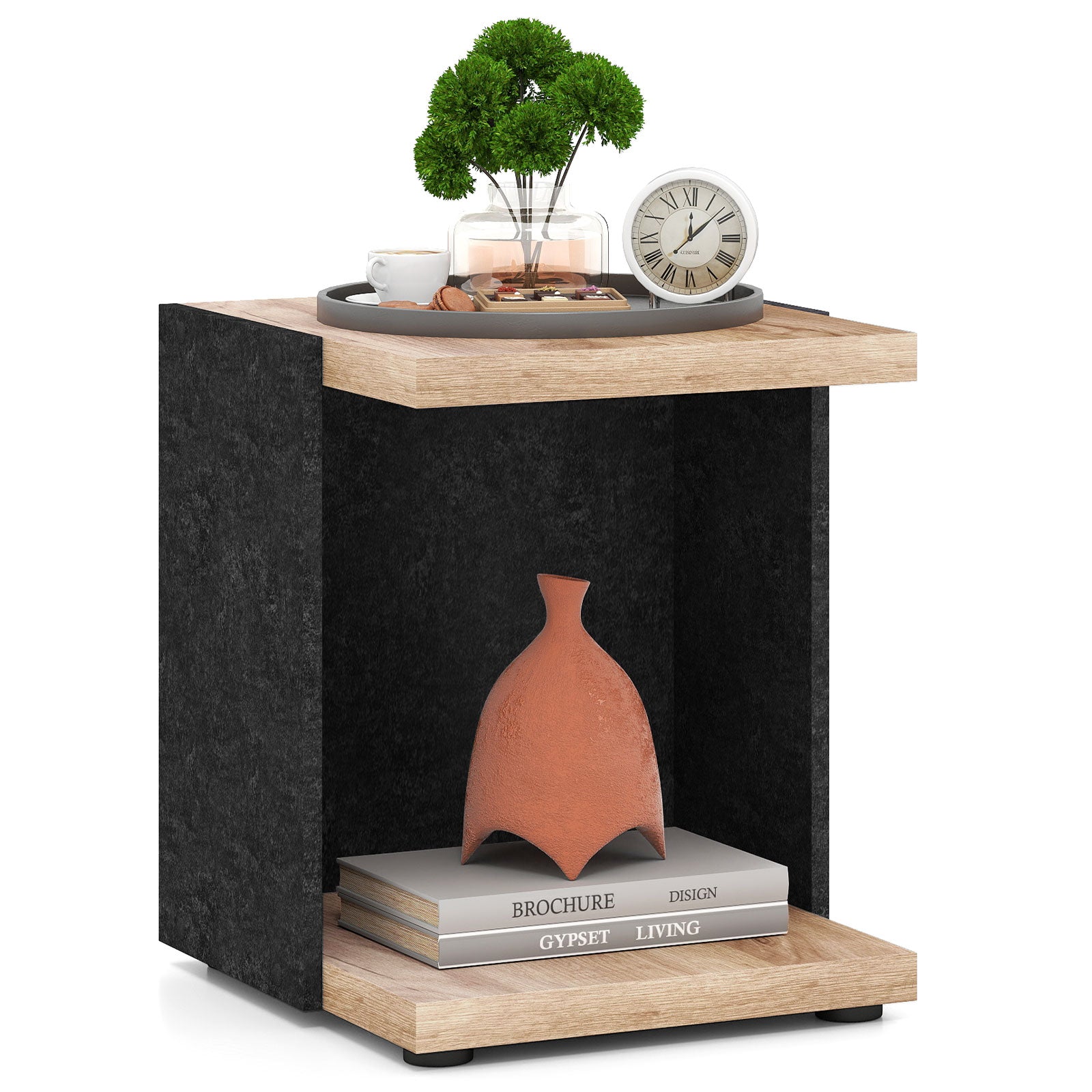 2-Tier End Table With Open Storage Shelf, Oak End & Side Tables at Gallery Canada