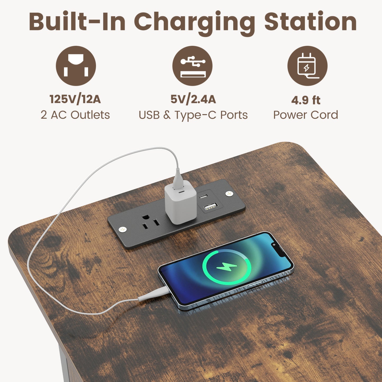 End Table With Charging Station USB Ports, Flip Top Coffee End & Side Tables at Gallery Canada