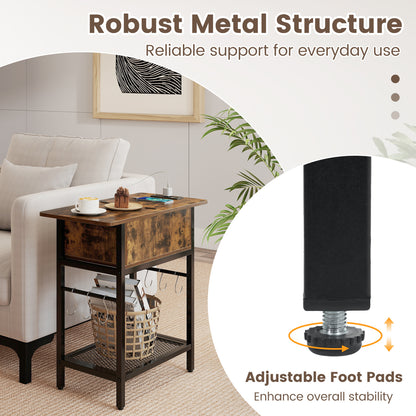 End Table With Charging Station USB Ports, Flip Top Coffee End & Side Tables at Gallery Canada