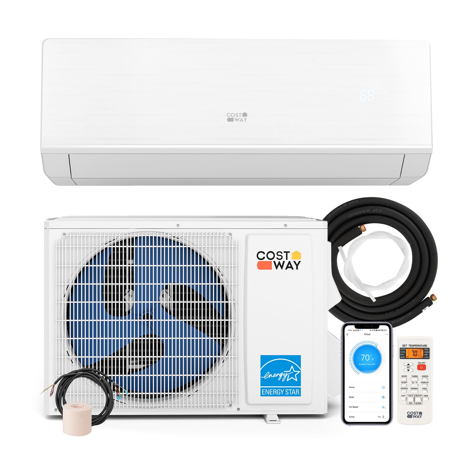 12000 BTU 24 SEER2 Mini Split Heat Pump, Heating At -25℃, White Mini Split Air Conditioners White at Gallery Canada