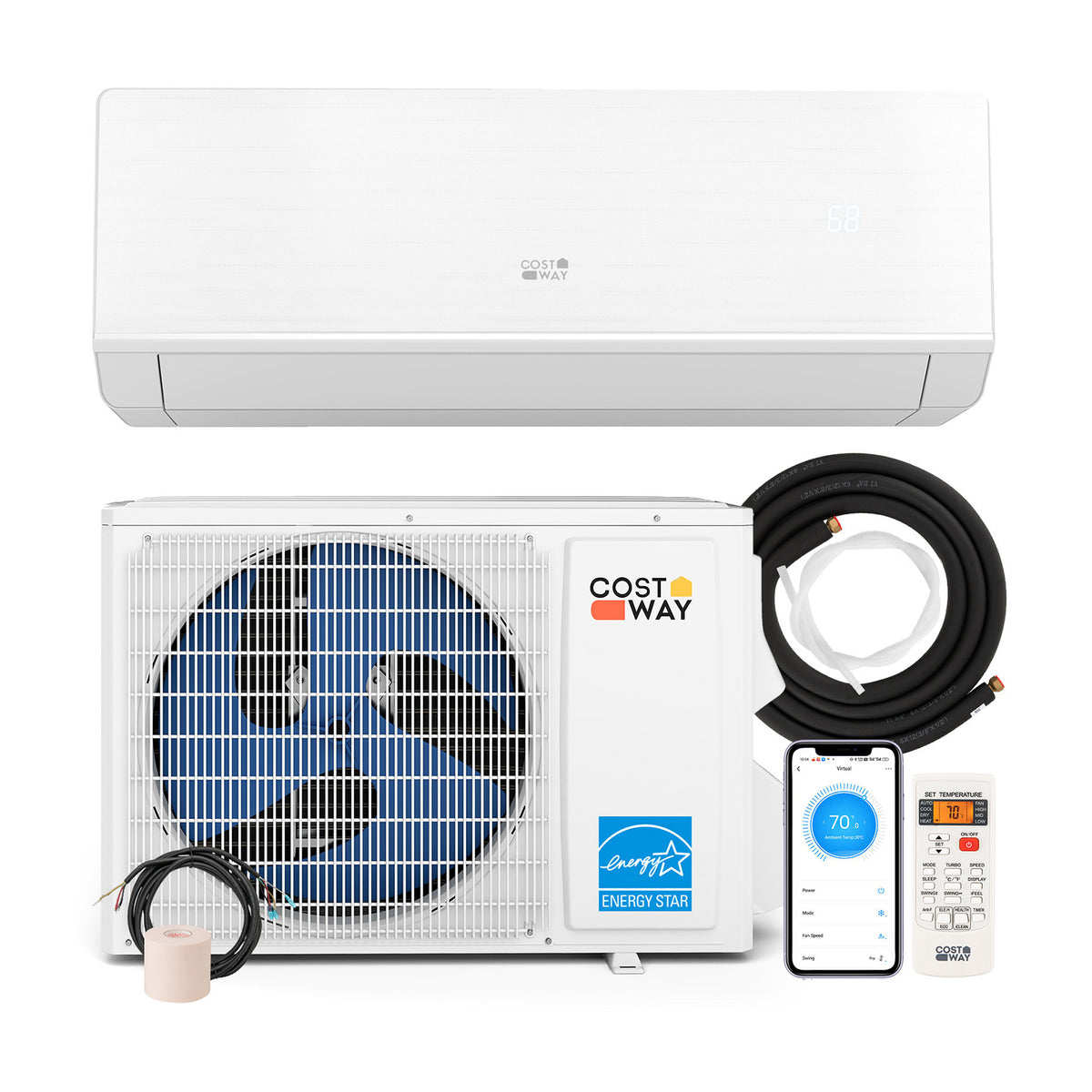 12000 BTU 24 SEER2 Mini Split Heat Pump, Heating At -25℃, White Mini Split Air Conditioners at Gallery Canada
