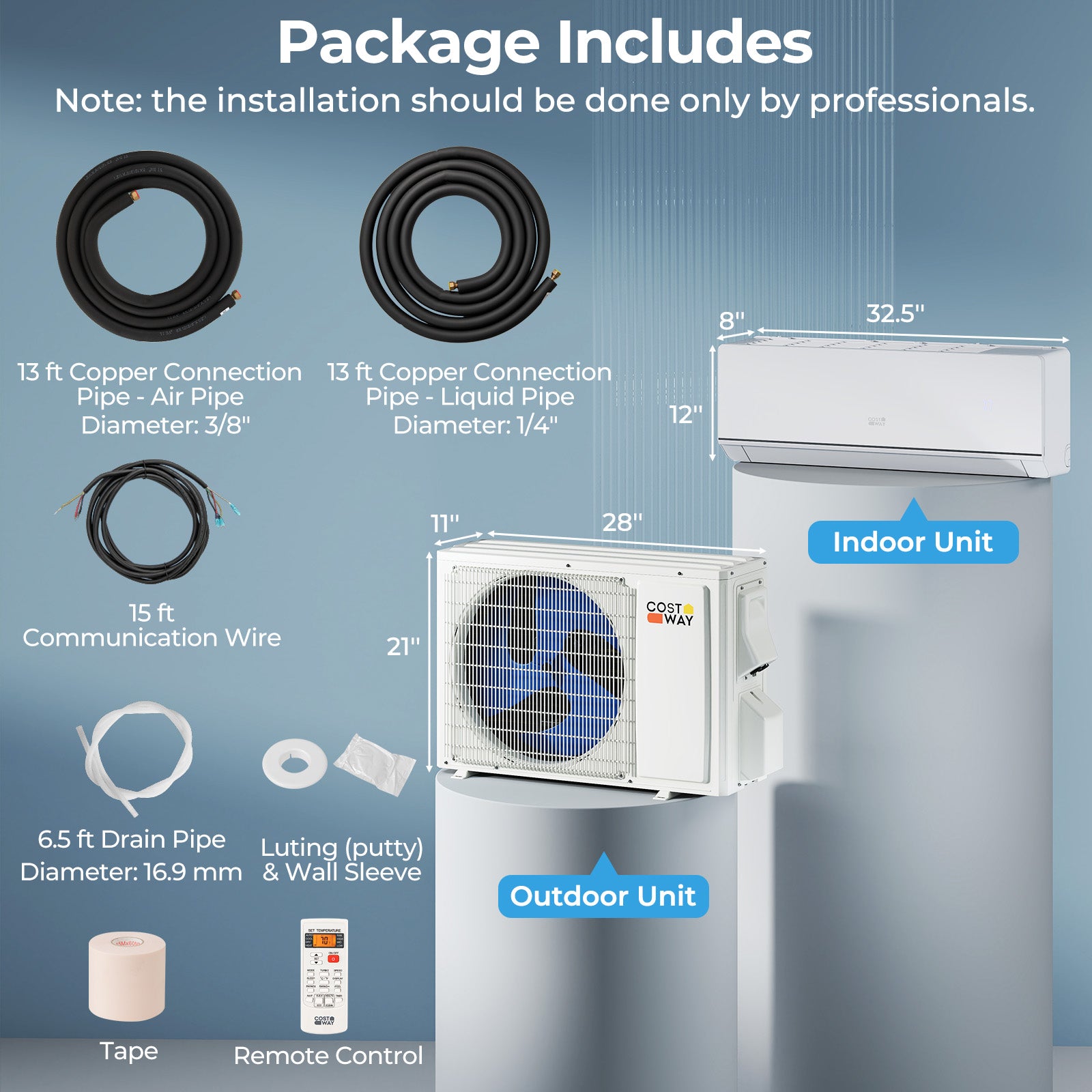 12000 BTU 24 SEER2 Mini Split Heat Pump, Heating At -25℃, White Mini Split Air Conditioners at Gallery Canada