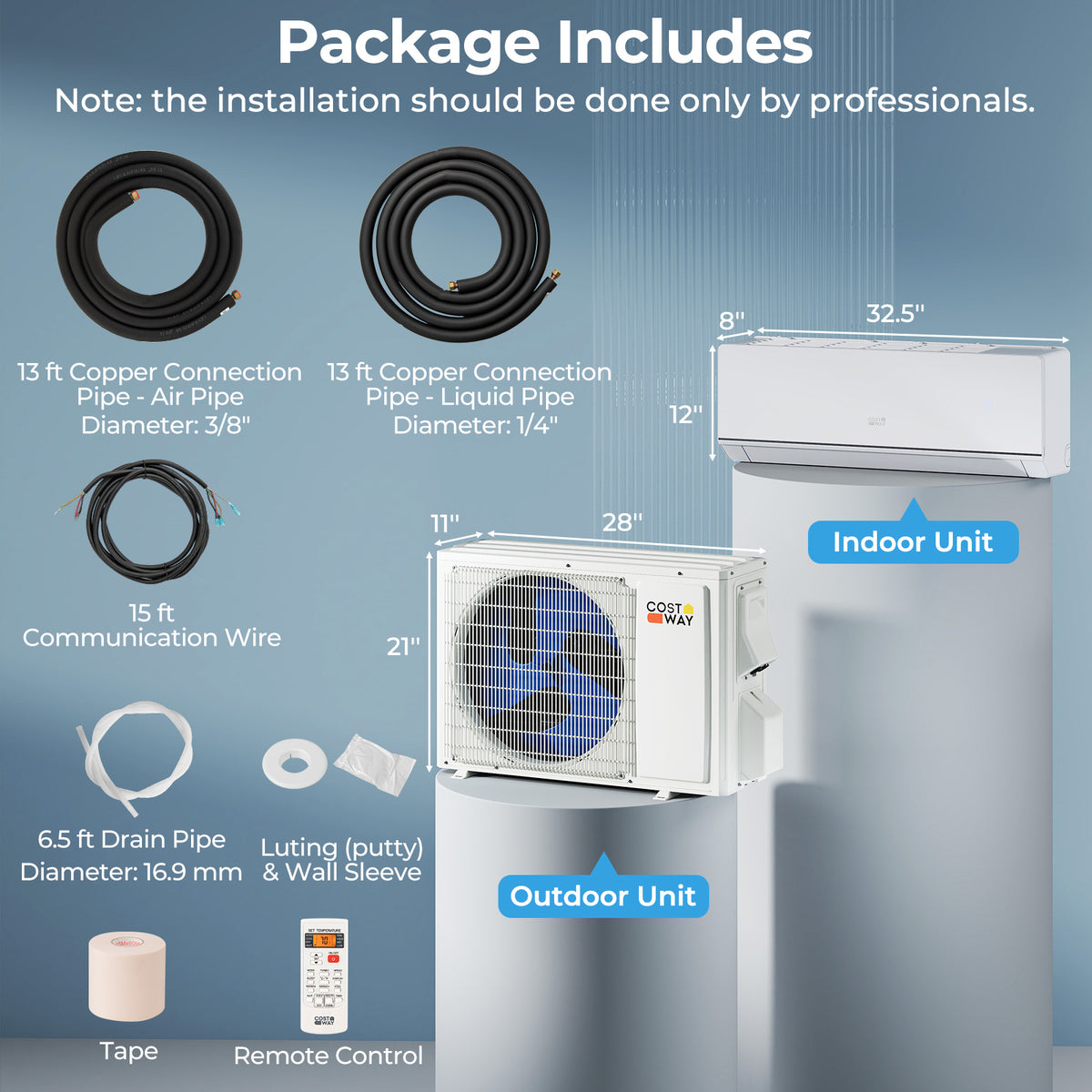 12000 BTU 24 SEER2 Mini Split Heat Pump, Heating At -25℃, White Mini Split Air Conditioners at Gallery Canada