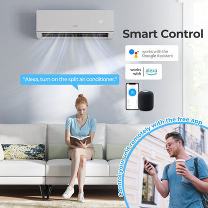 12000 BTU 24 SEER2 Mini Split Heat Pump, Heating At -25℃, White Mini Split Air Conditioners at Gallery Canada
