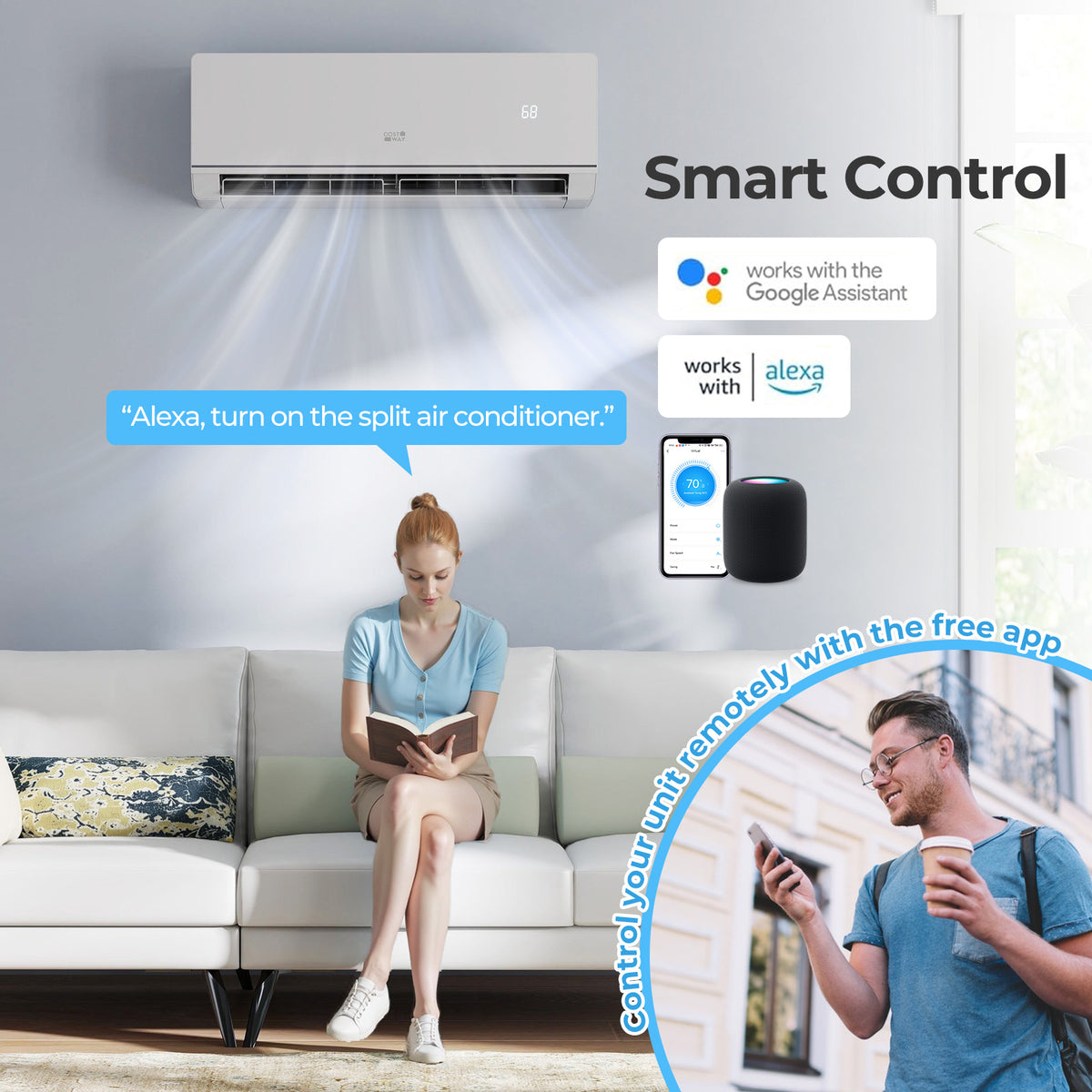 ENERGY STAR Certified 12000 BTU 24 SEER2 208-230V Mini Split Heat Pump Heating at -25℃, White Mini Split Air Conditioners at Gallery Canada