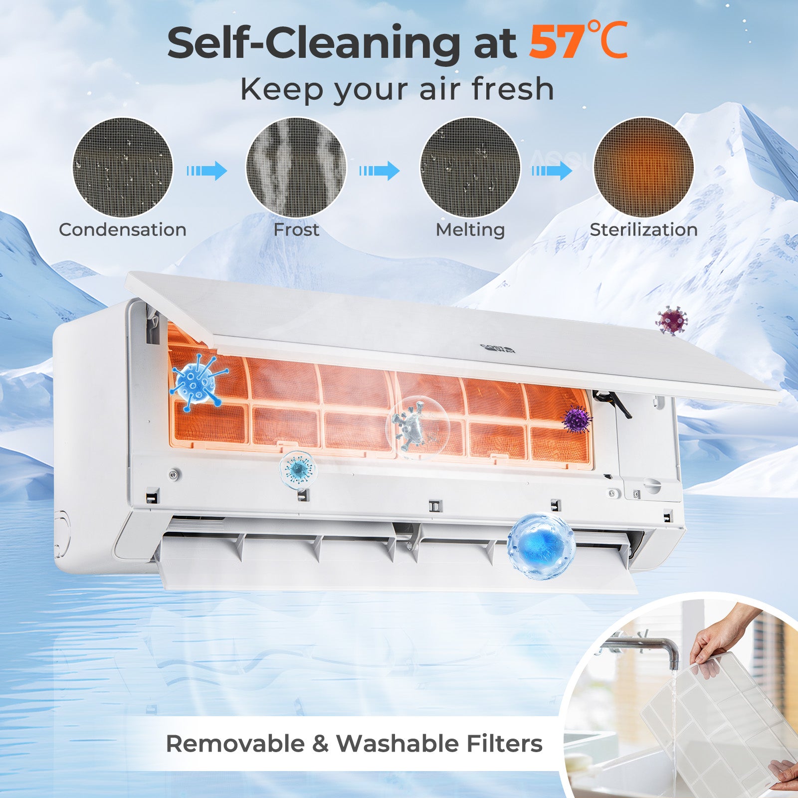 ENERGY STAR Certified 12000 BTU 24 SEER2 208-230V Mini Split Heat Pump Heating at -25℃, White Mini Split Air Conditioners at Gallery Canada
