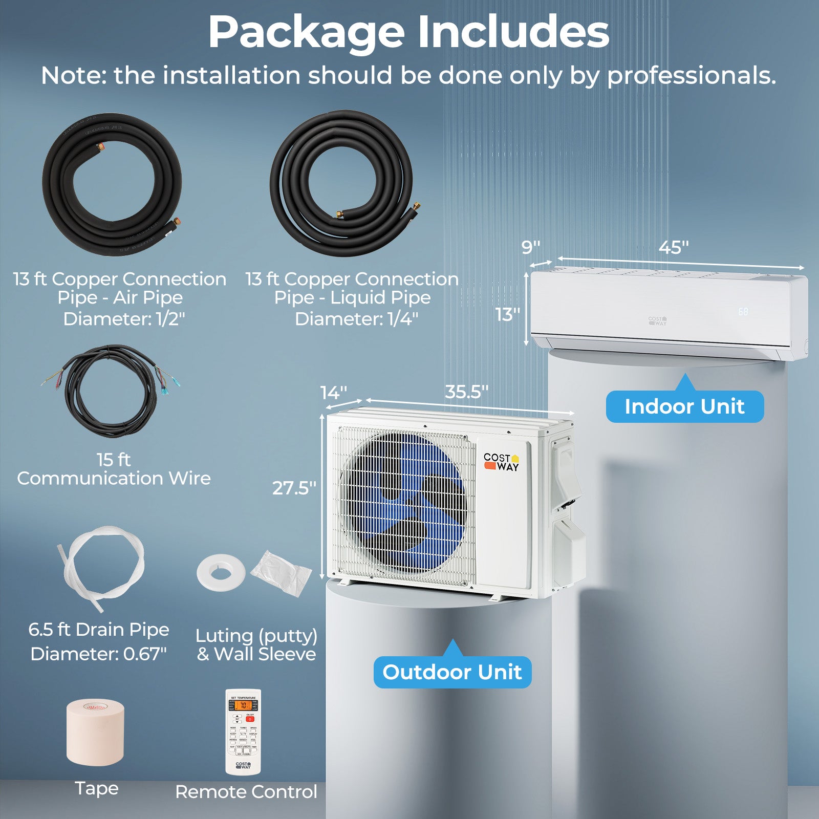 18000 BTU 25 SEER2 Mini Split Heat Pump, -25℃ Heating, White Mini Split Air Conditioners at Gallery Canada