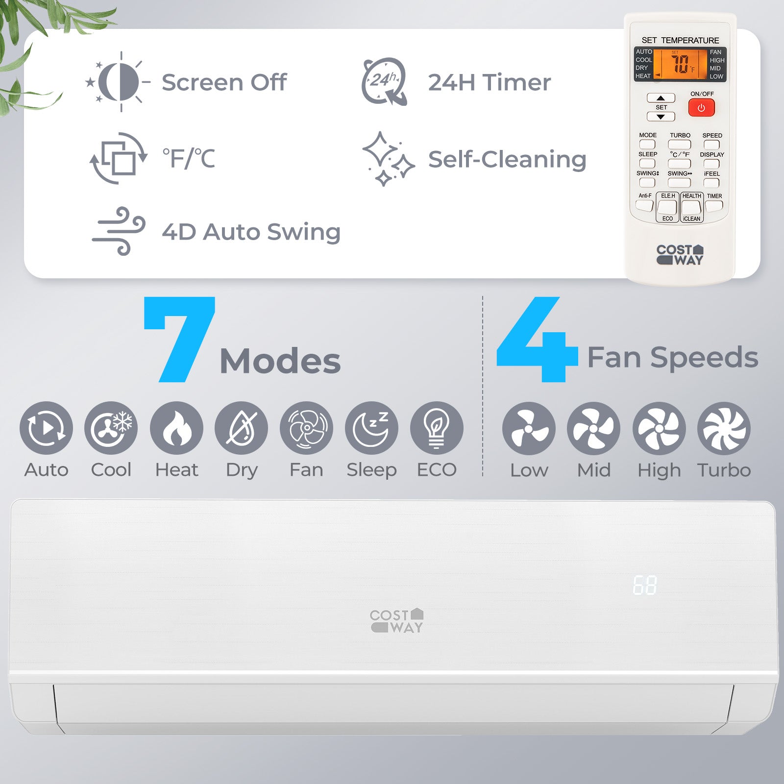 18000 BTU 25 SEER2 Mini Split Heat Pump, -25℃ Heating, White Mini Split Air Conditioners at Gallery Canada