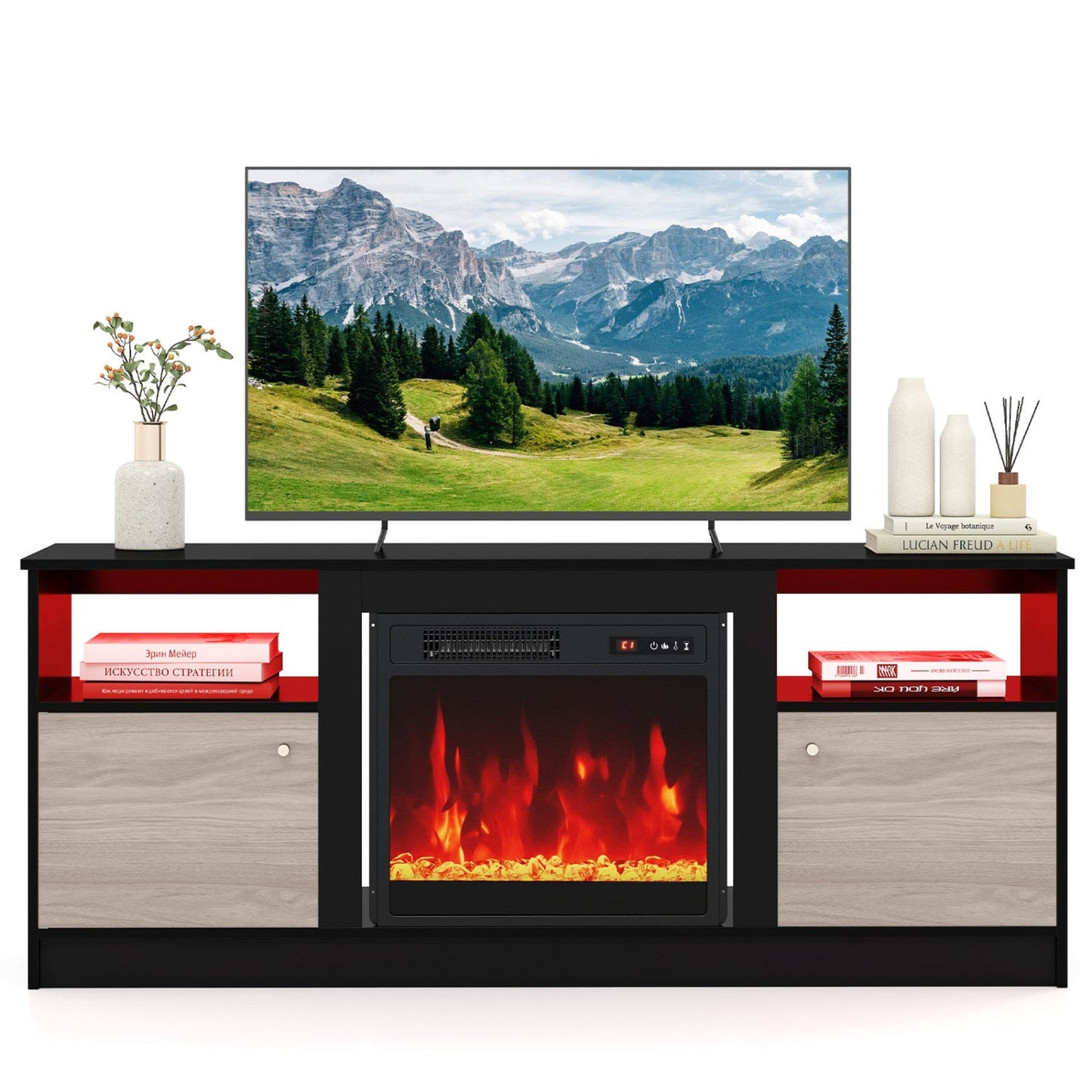 Entertainment Center for 65" TVs, Adjustable Shelf