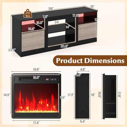 Entertainment Center for 65" TVs, Adjustable Shelf