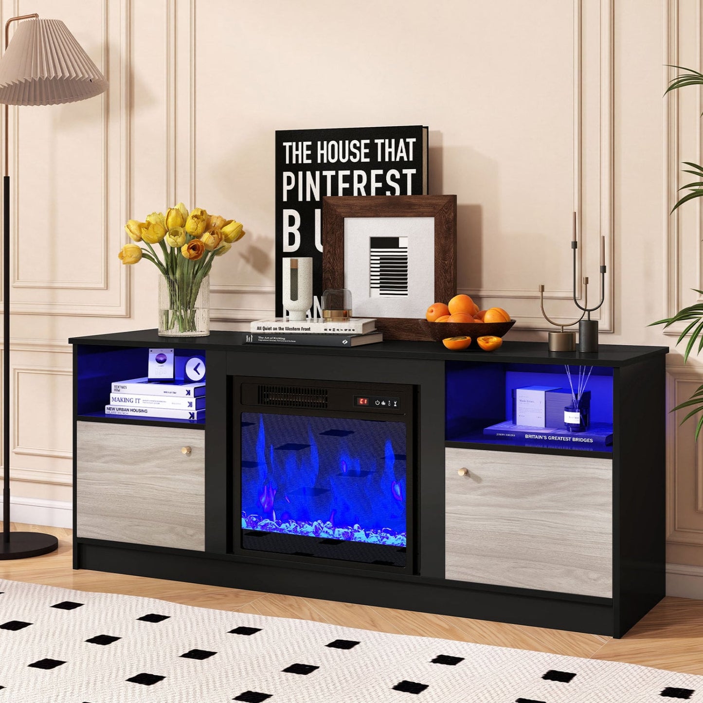 Entertainment Center for 65" TVs, Adjustable Shelf