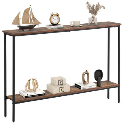 Entryway Set, 44" Console Table, 5-Tier Corner Hall Tree, Bench Entryway Rustic Brown & Black/White & Yellow at Gallery Canada