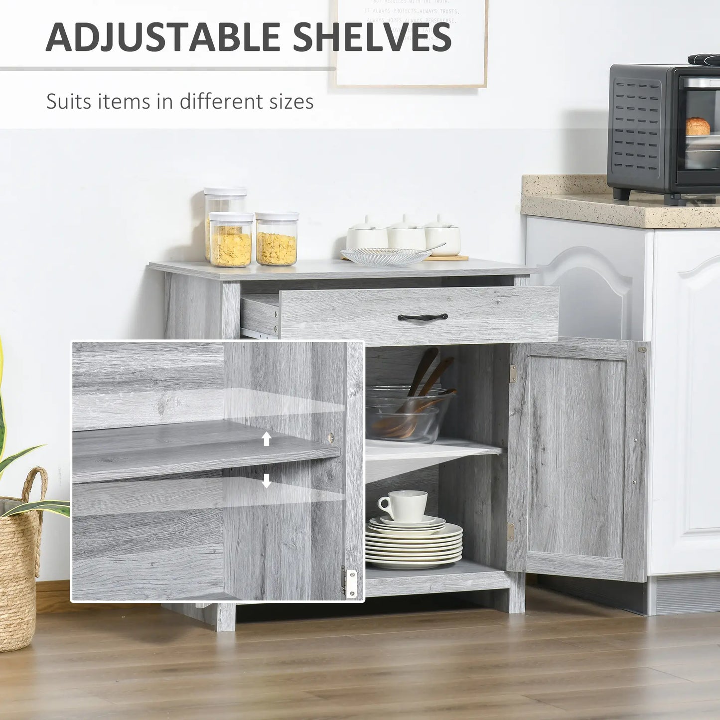 Farmhouse Sideboard Buffet Cabinet, Grey Grain, Barn Door Storage, Grey Bar Cabinets at Gallery Canada