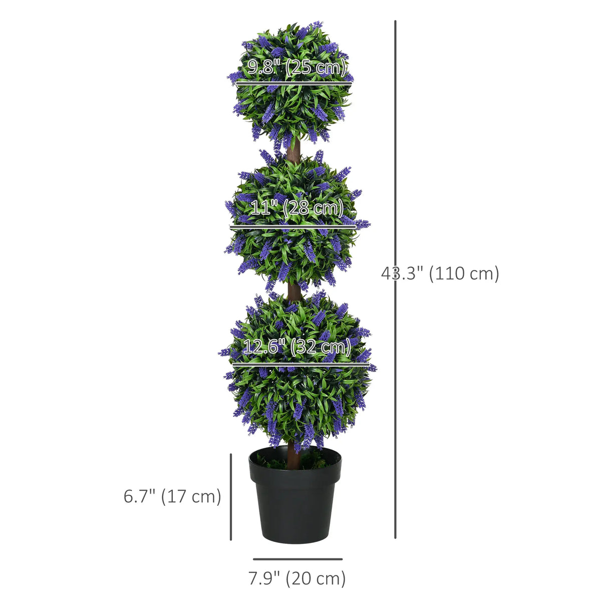 Artificial Lavender Plant Set, 3.5ft, Indoor Outdoor Decor Artificial Trees at Gallery Canada