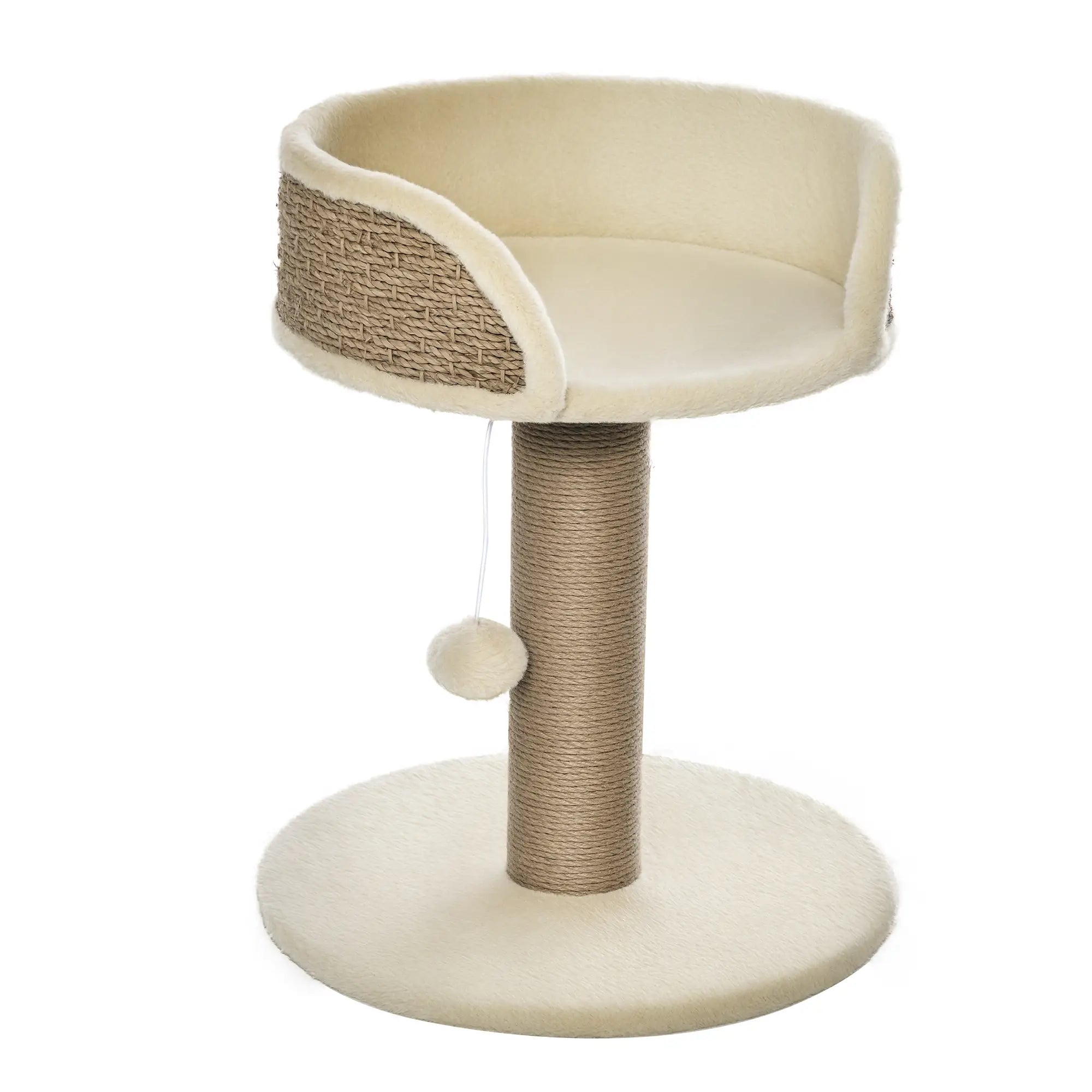 Cat Tree with Scratching Post, Toy Ball, Perch, 16
