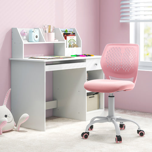 Ergonomic Children Study Chair with Adjustable Height, Light Pink