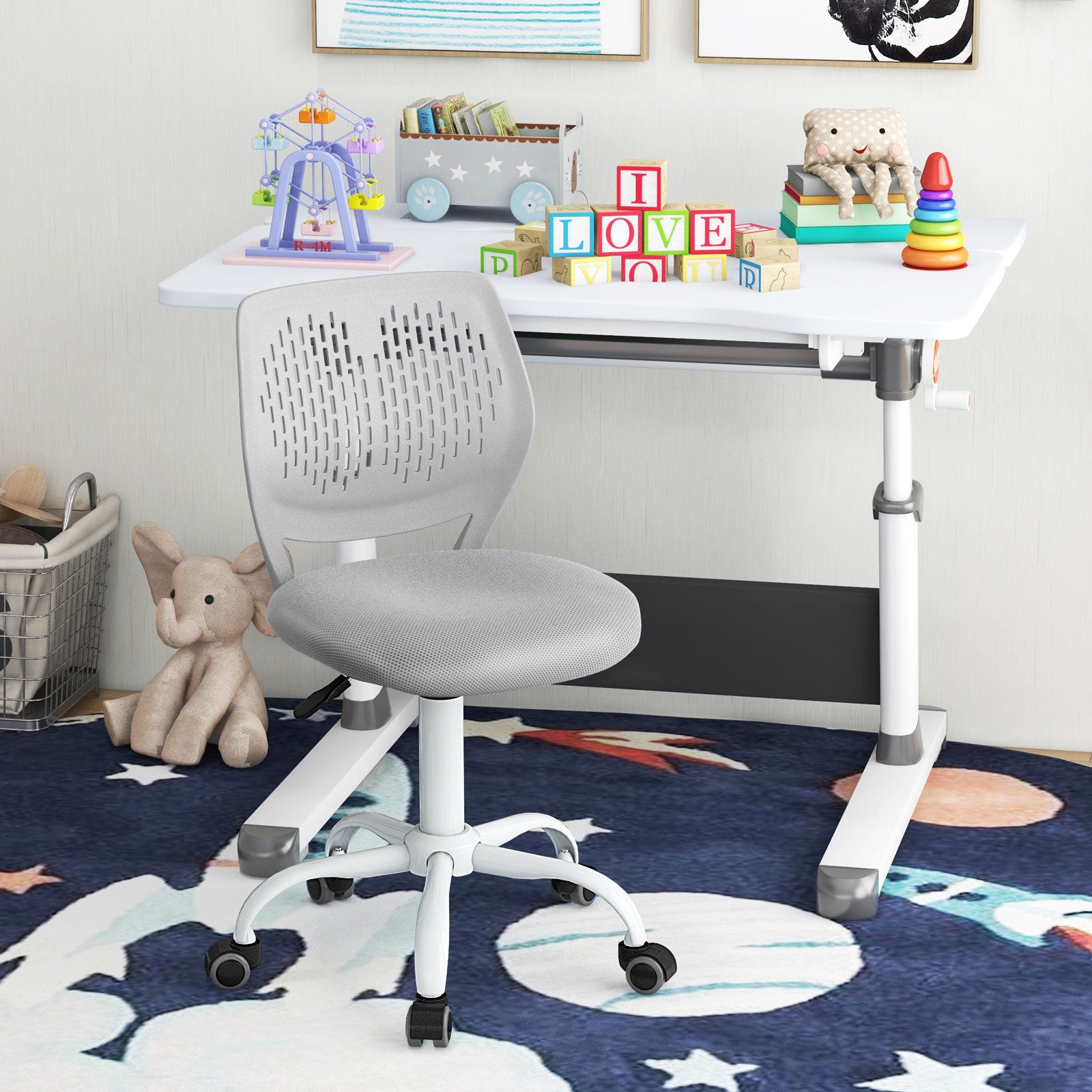 Ergonomic Children Study Chair, Adjustable Height, Gray Kids Chairs & Seating at Gallery Canada