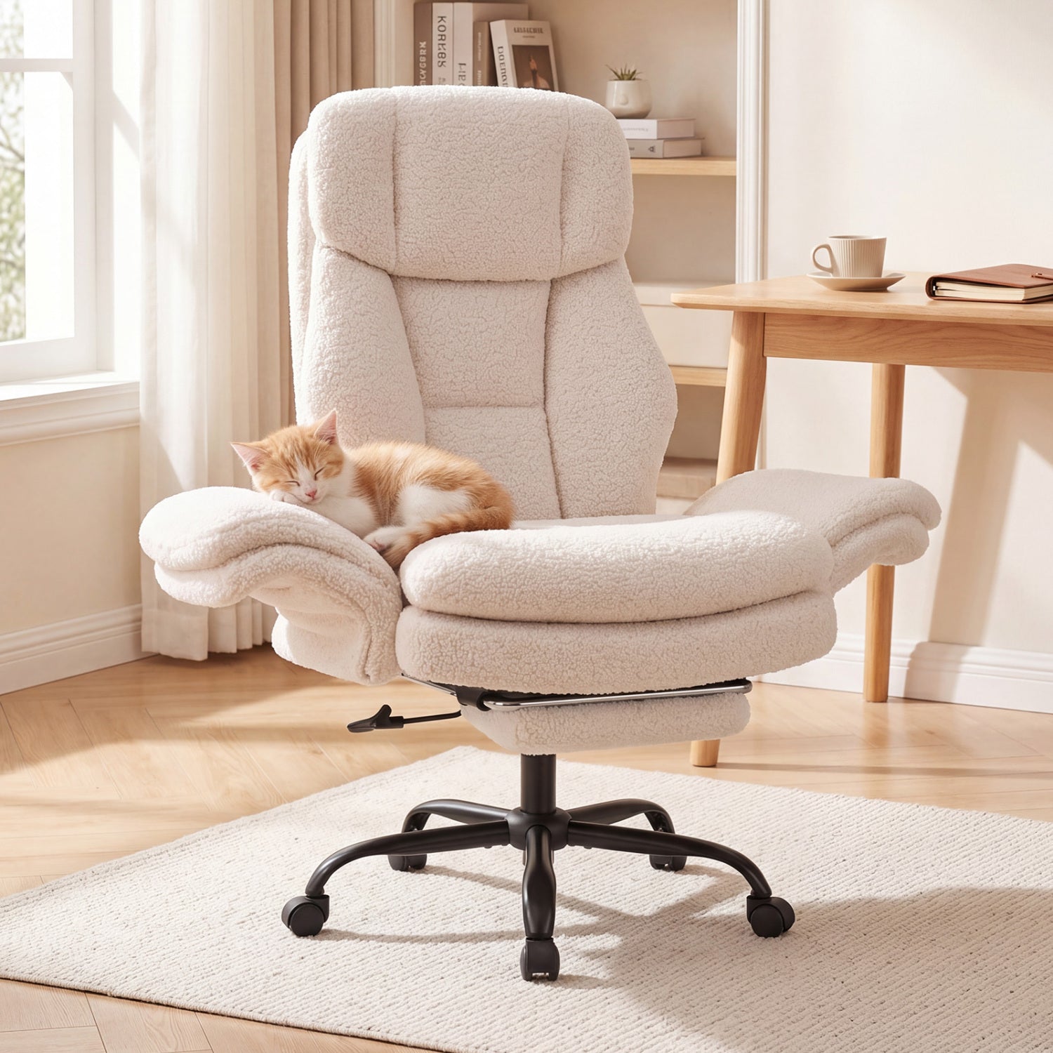 Ergonomic Cross Legged Office Chair, White Big and Tall Chairs at Gallery Canada