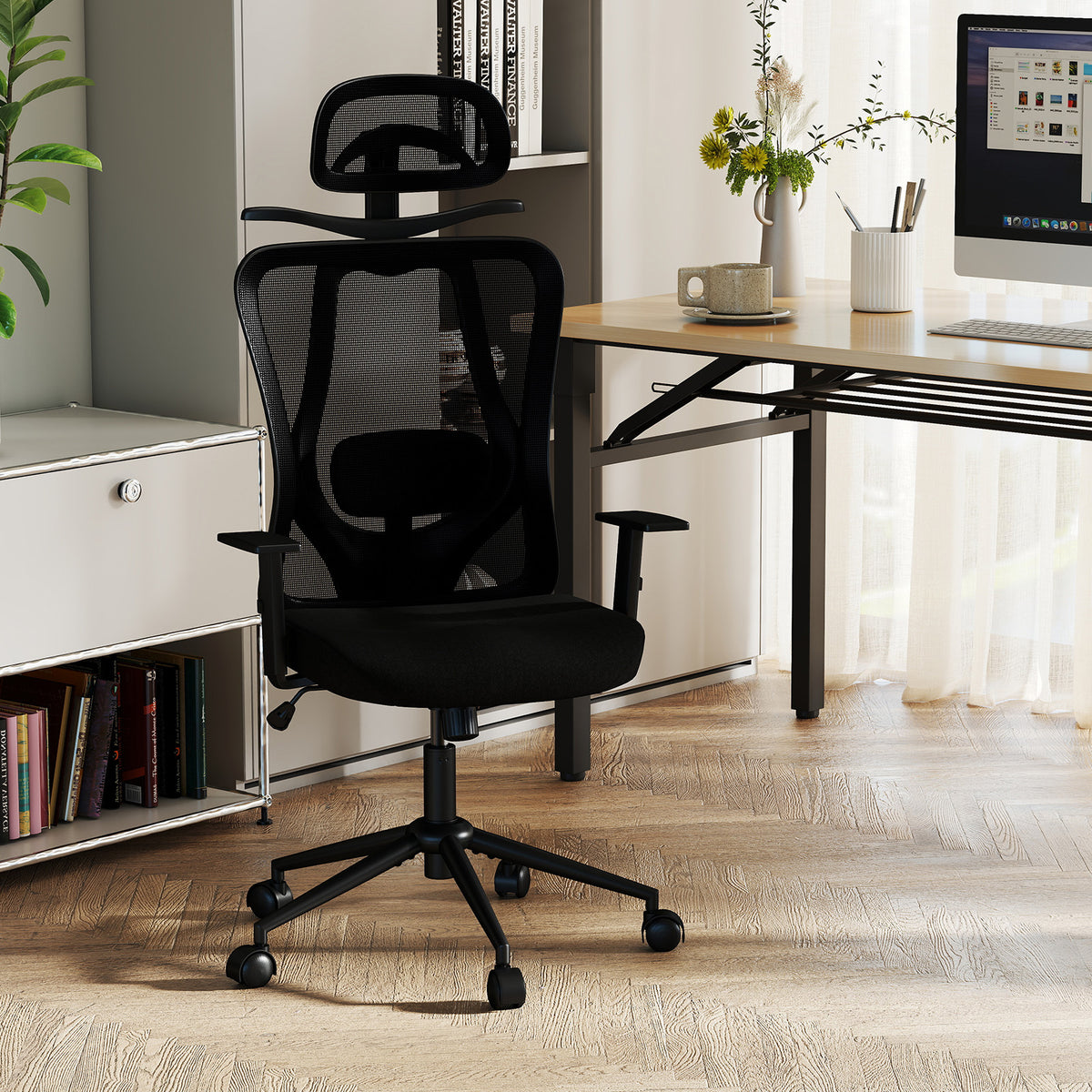 Ergonomic Office Chair, 3D Headrest, Reclining Backrest, Black Ergonomic Chairs at Gallery Canada