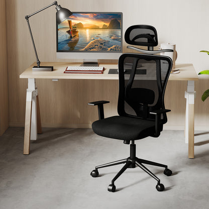 Ergonomic Office Chair, 3D Headrest, Reclining Backrest, Black Ergonomic Chairs at Gallery Canada