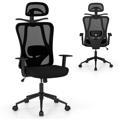 Ergonomic Office Chair, 3D Headrest, Reclining Backrest, Black Ergonomic Chairs Black at Gallery Canada