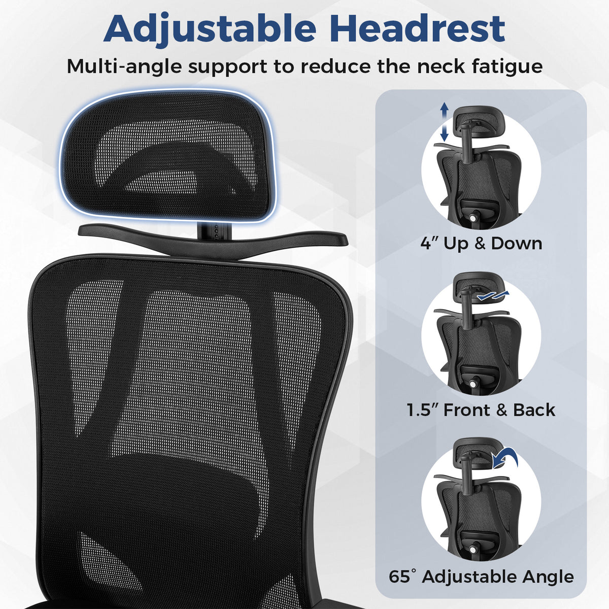 Ergonomic Office Chair, 3D Headrest, Reclining Backrest, Black Ergonomic Chairs at Gallery Canada