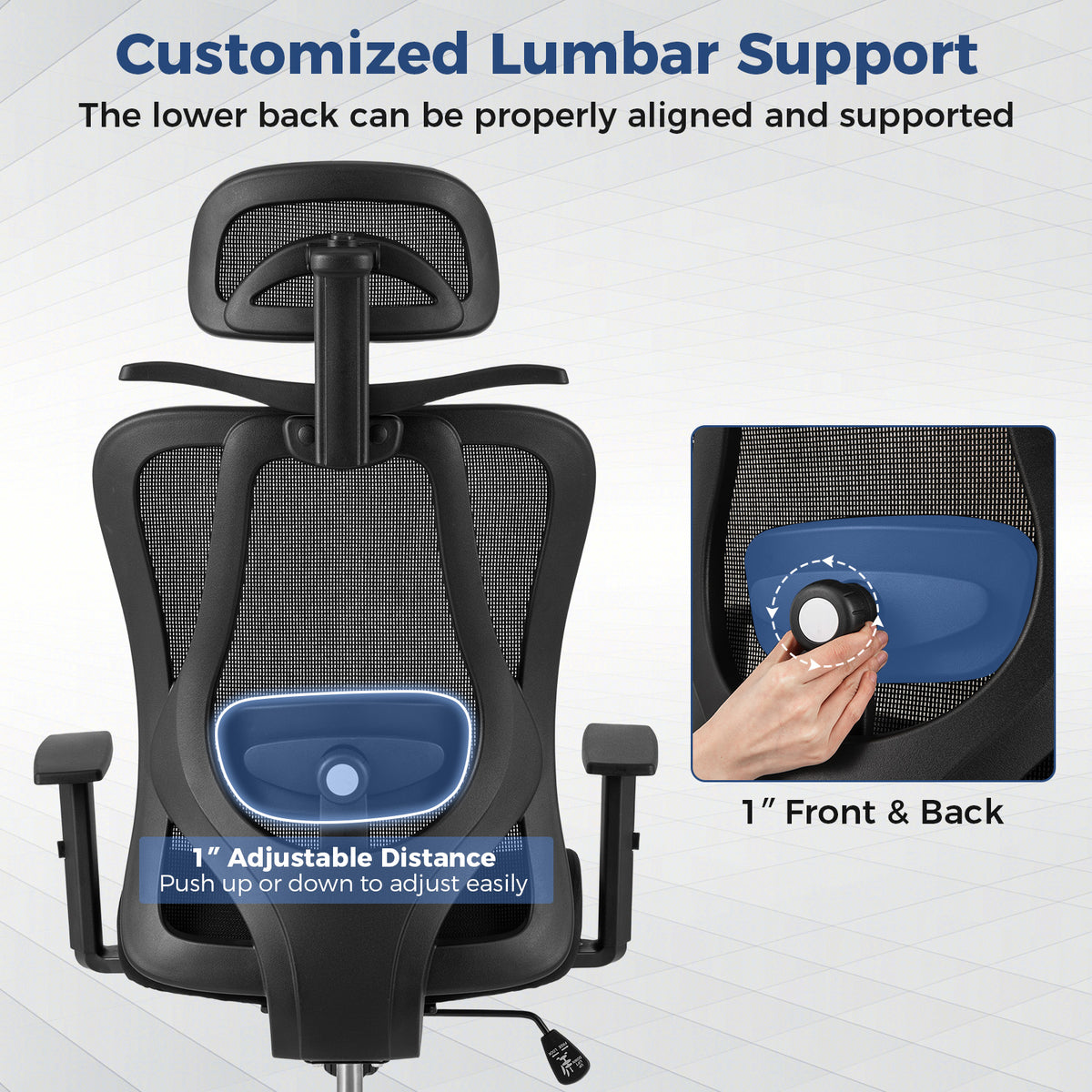 Ergonomic Office Chair, 3D Headrest, Reclining Backrest, Black Ergonomic Chairs at Gallery Canada