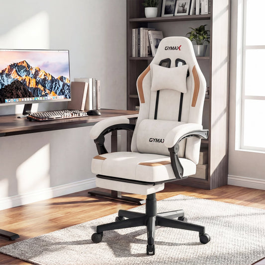 Ergonomic Video Game Chair With Headrest, Beige Gaming Chairs Beige at Gallery Canada