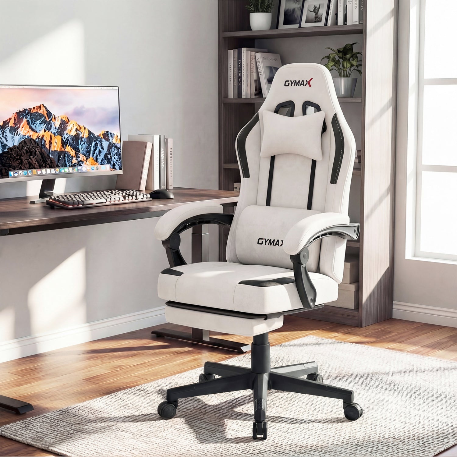 Ergonomic Video Game Chair With Headrest, Gray Gaming Chairs at Gallery Canada