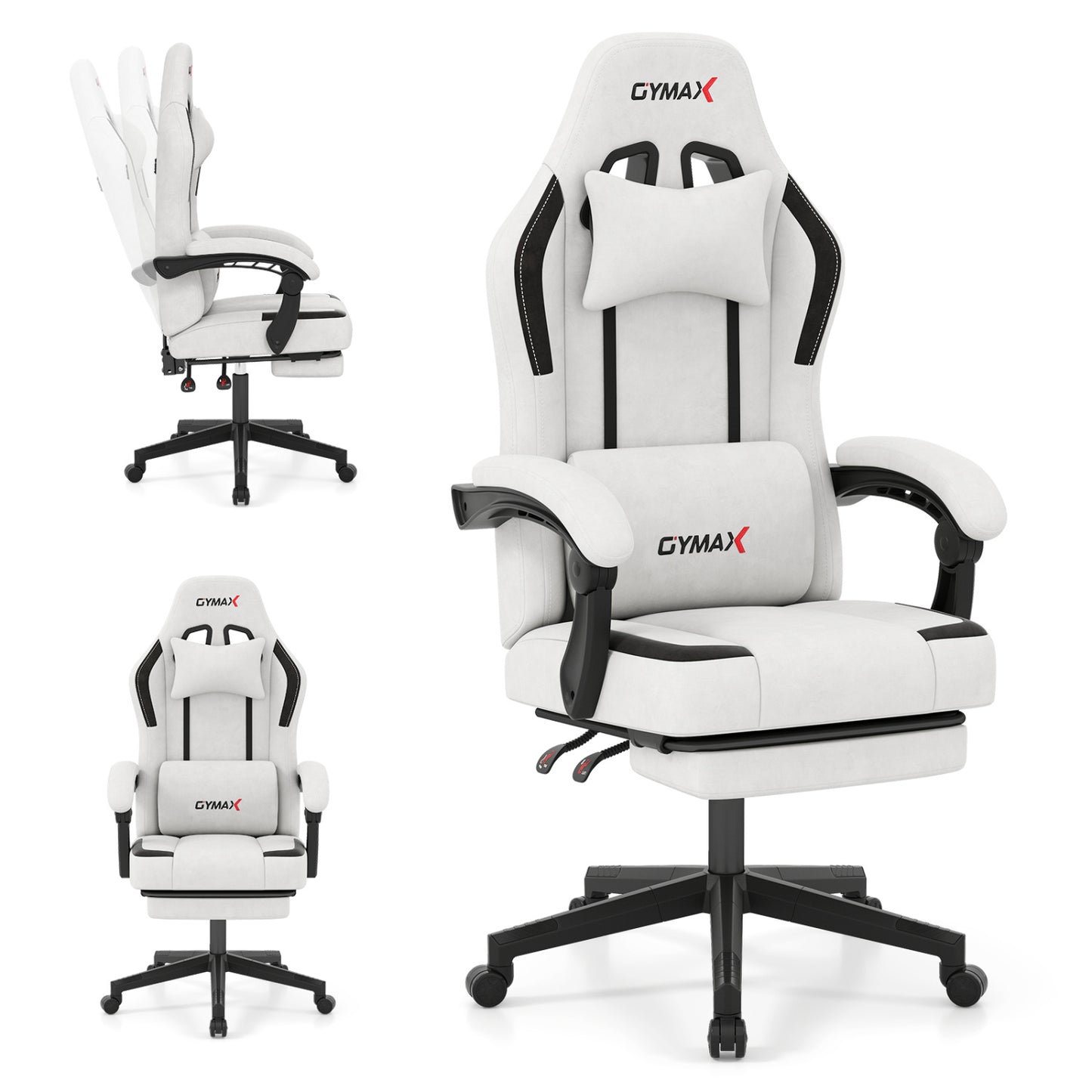 Ergonomic Video Game Chair With Headrest, Gray Gaming Chairs at Gallery Canada