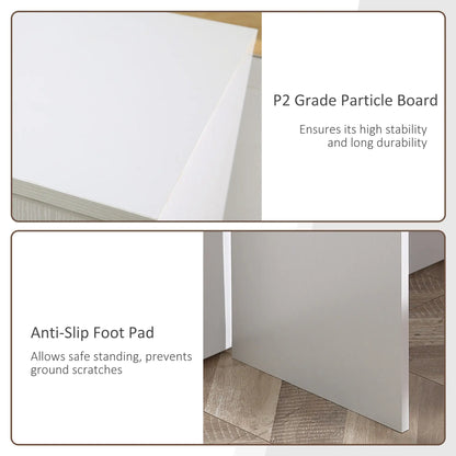 180° Rotating Corner Desk, Storage Shelf Cabinet, White Writing Desks at Gallery Canada