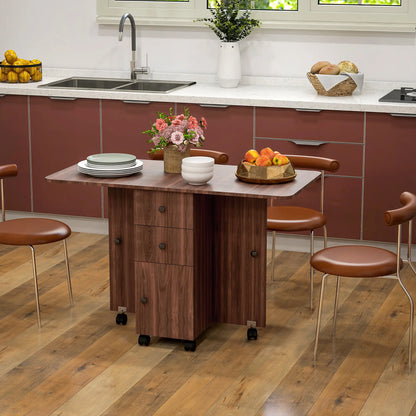 Drop Leaf Dining Table, Mobile Folding Table With Drawers, Brown Bar Tables & Dining Tables at Gallery Canada