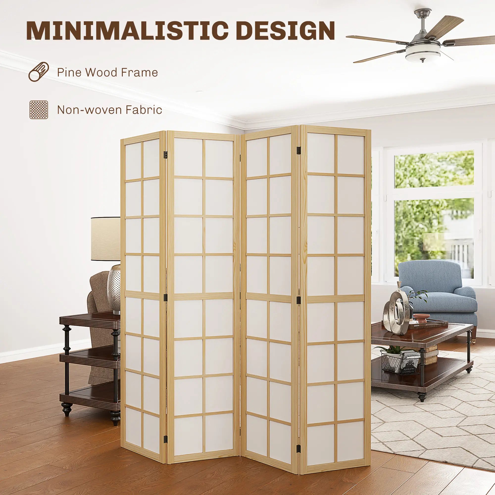 4 Panel Room Divider, 5.6 ft, Folding Partition for Home, Office, Bedroom Room Dividers at Gallery Canada