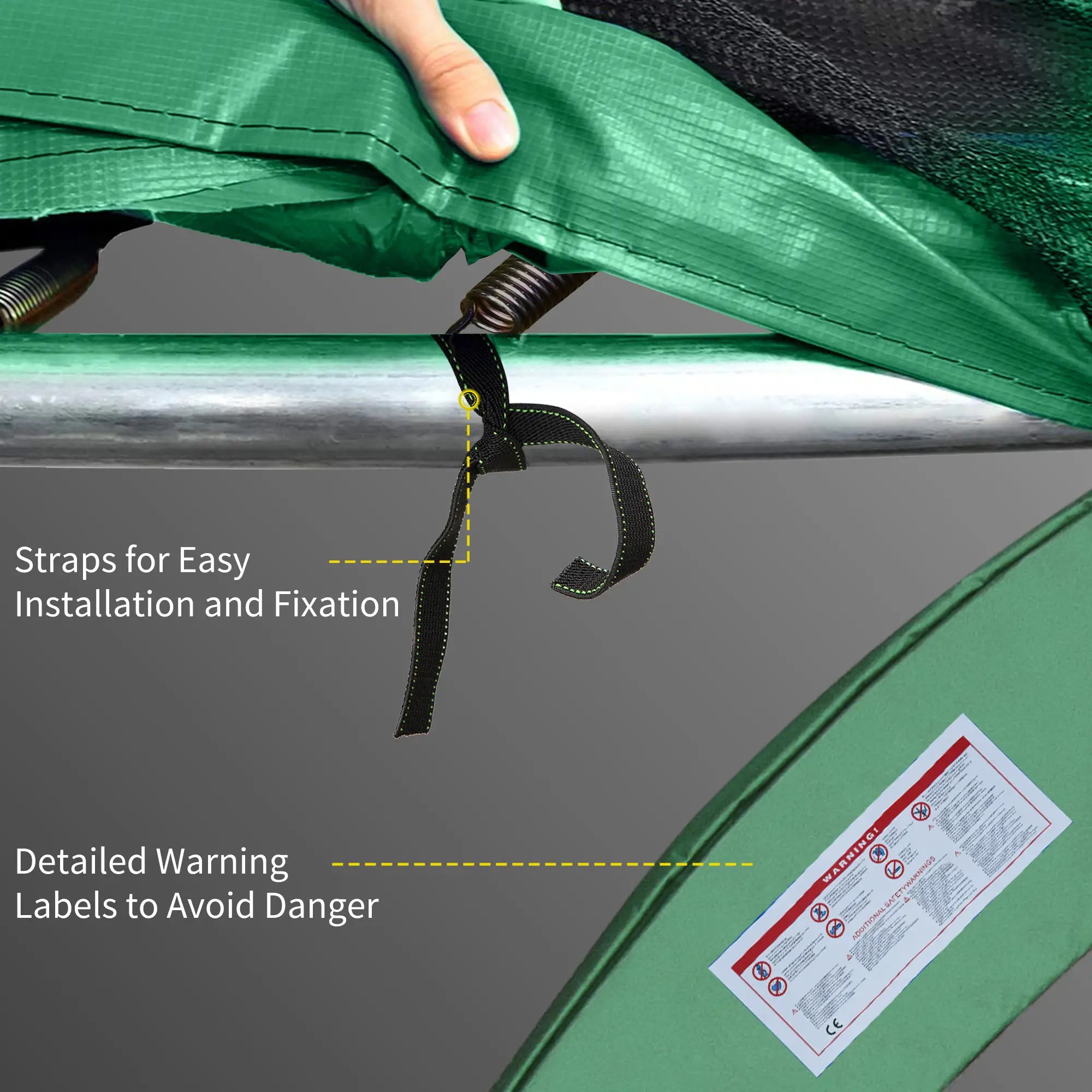 10ft Trampoline Replacement Safety Pad, Waterproof Spring Cover, Green Trampolines at Gallery Canada