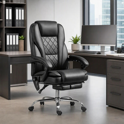 Massage Office Chair, Reclining Computer Chair, Adjustable Height, Footrest, Black Massage Chairs at Gallery Canada