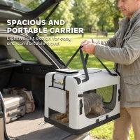 Soft-Sided Pet Carrier Bag for Small Dogs, Light Grey Dog Bike Trailers & Strollers at Gallery Canada