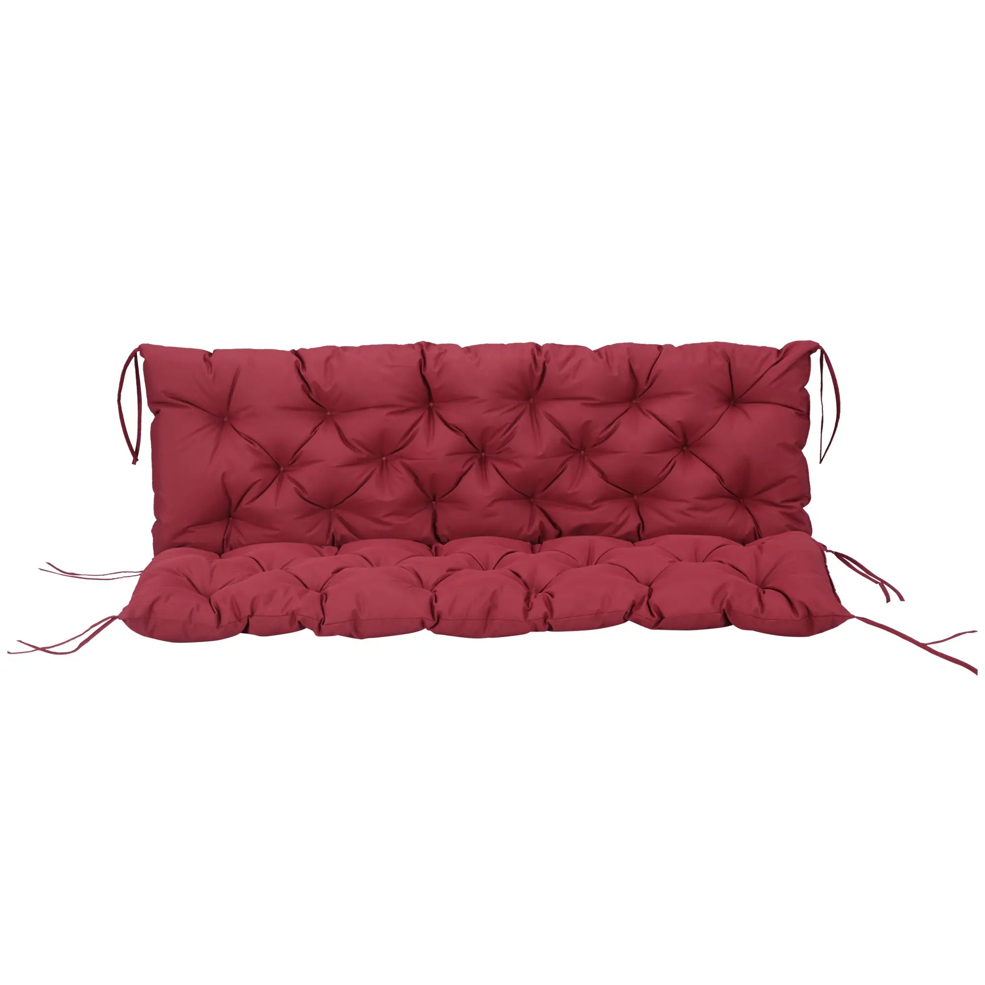3 Seater Outdoor Swing Cushions With Backrest, Wine Red Patio Chair Cushions at Gallery Canada