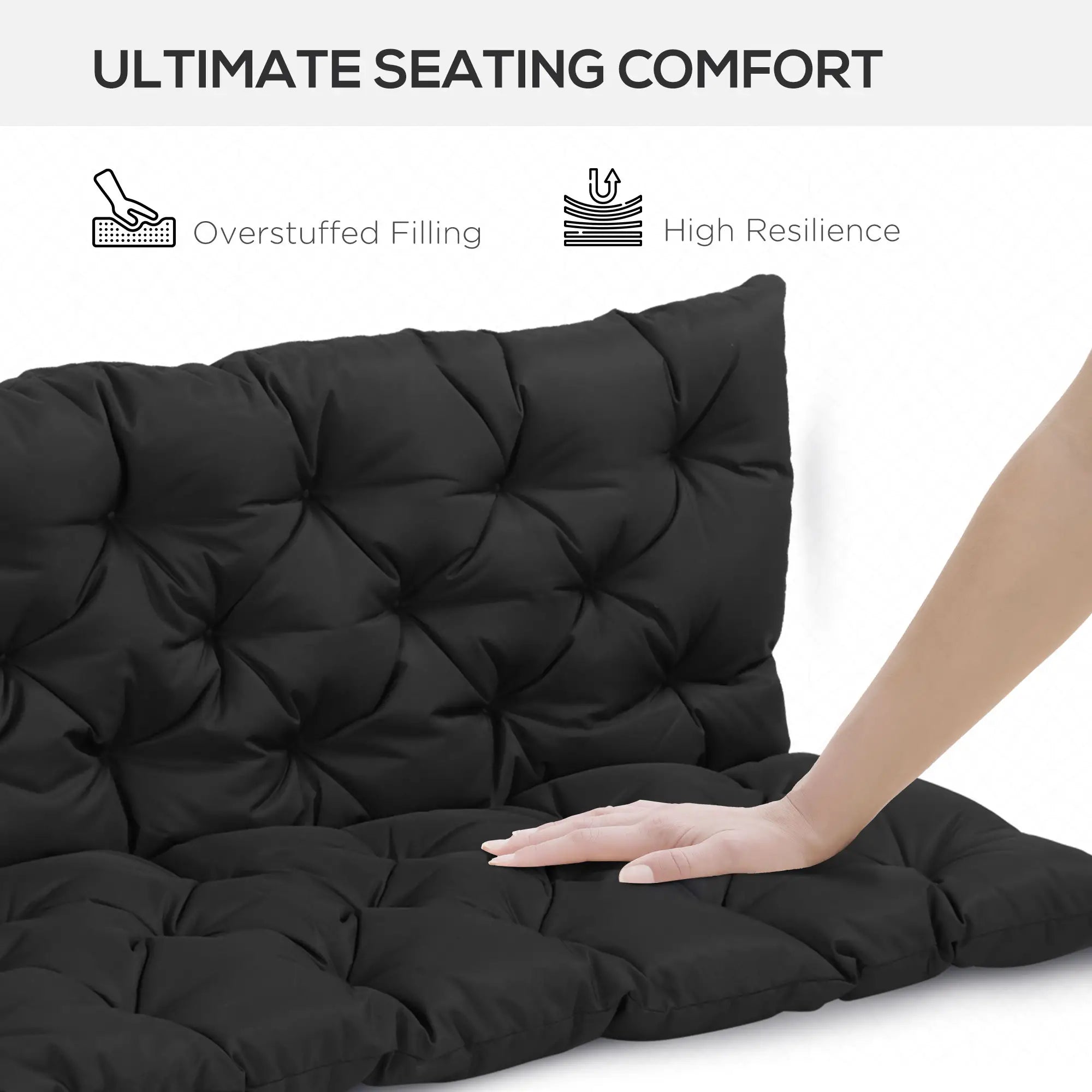 Garden Bench Cushion 3-Seater, Non-Slip, 59.1