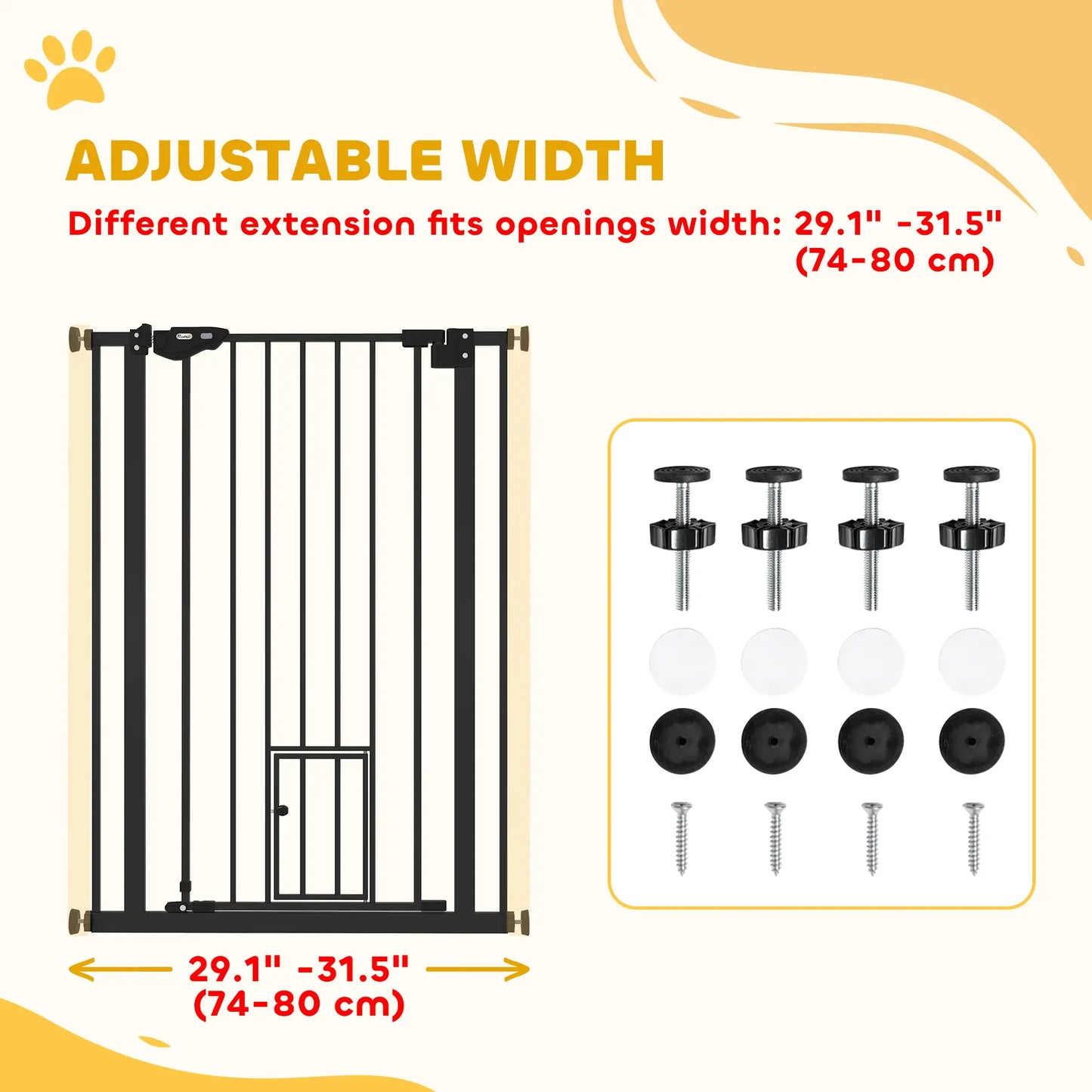 41" Easy Open Indoor Dog Gate, Black Houses, Kennels & Pens at Gallery Canada