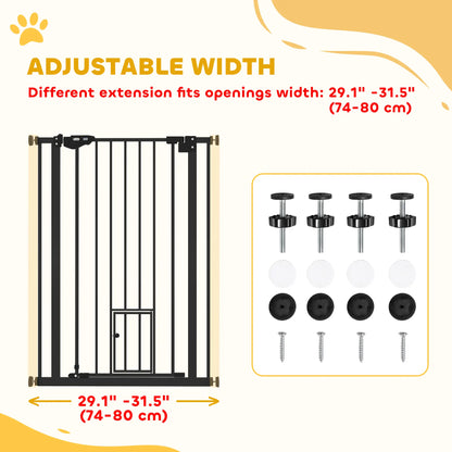 41" Easy Open Indoor Dog Gate, Black Houses, Kennels & Pens at Gallery Canada